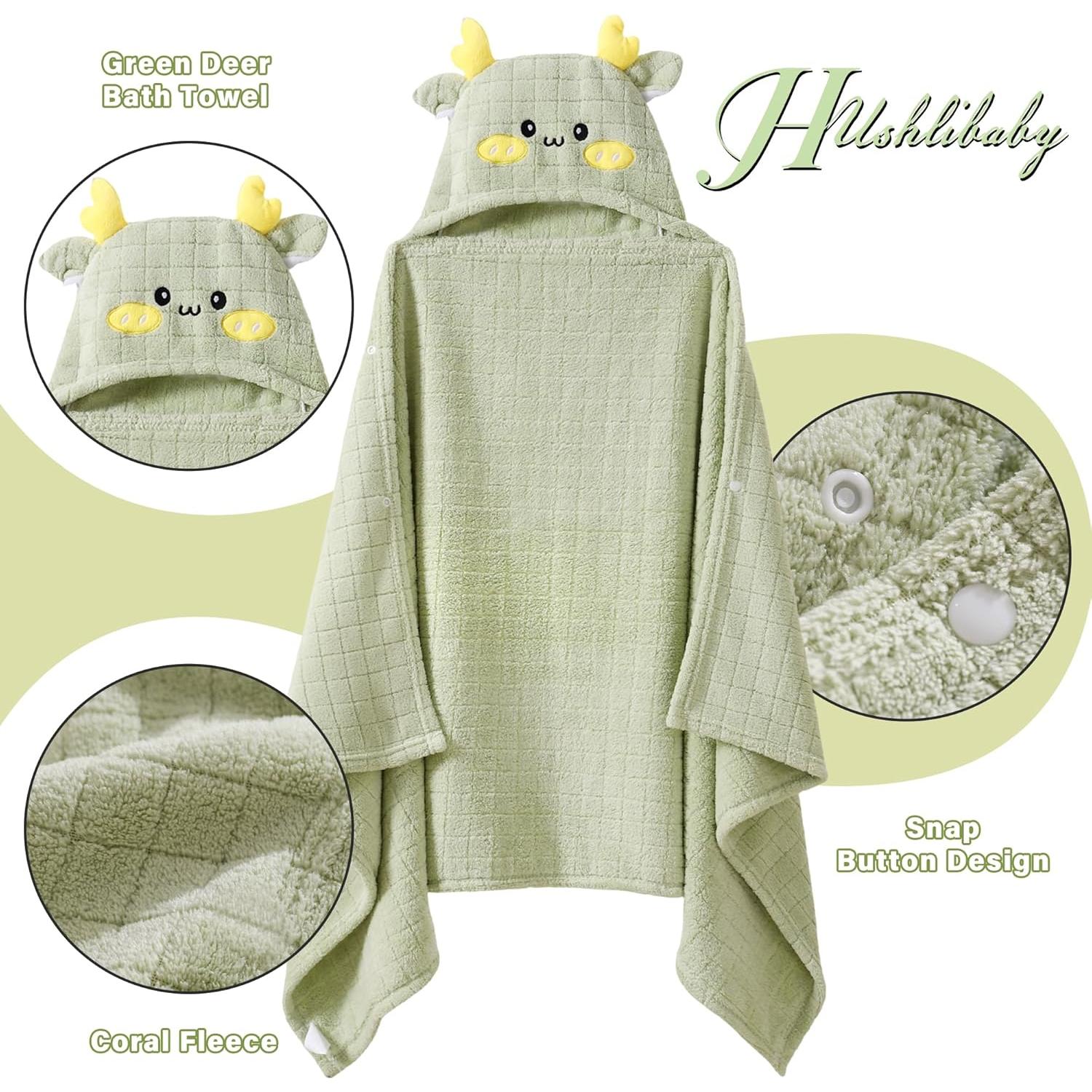 Juego de Toallas con Capucha Hushlibaby 70x140cm Animales