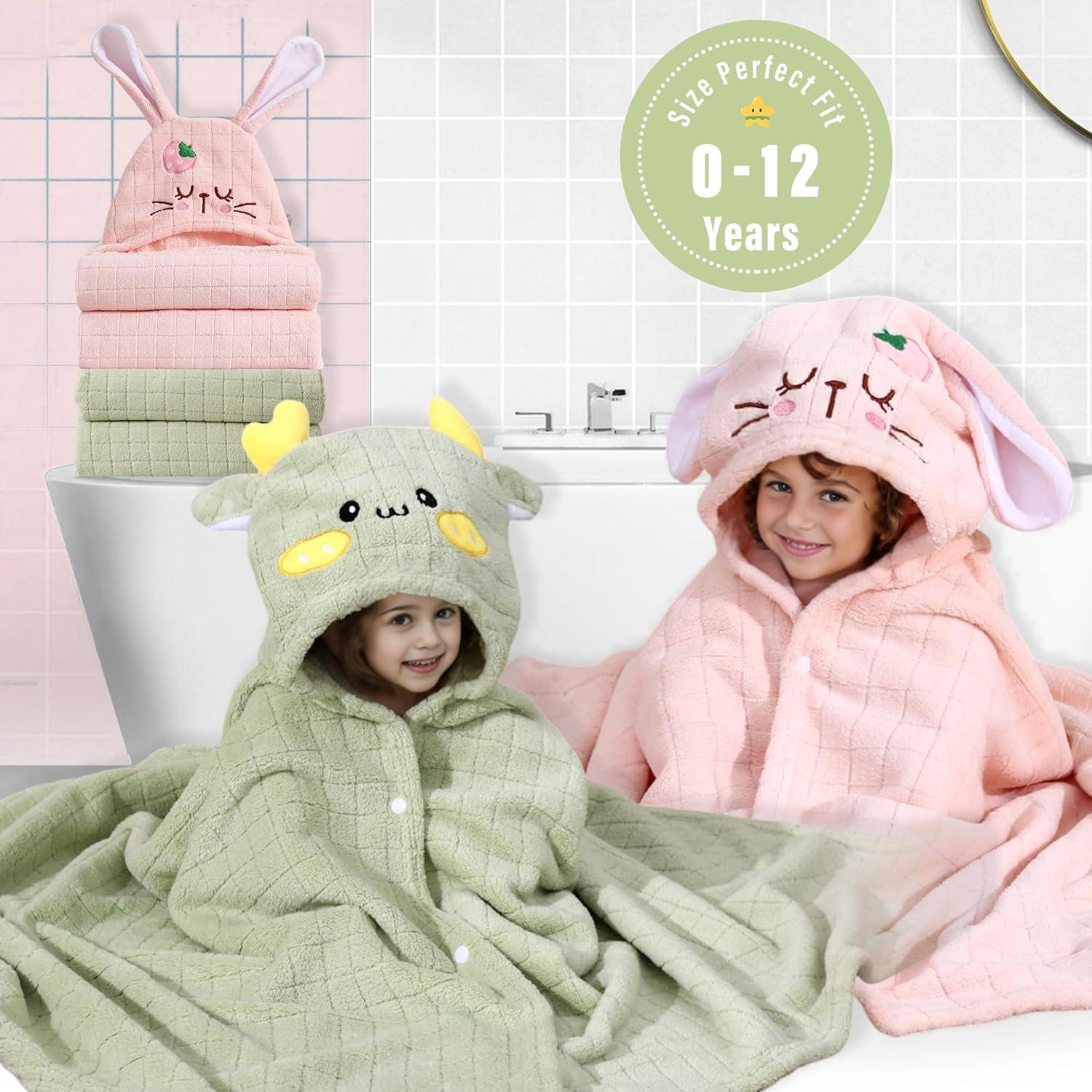 Juego de Toallas con Capucha Hushlibaby 70x140cm Animales