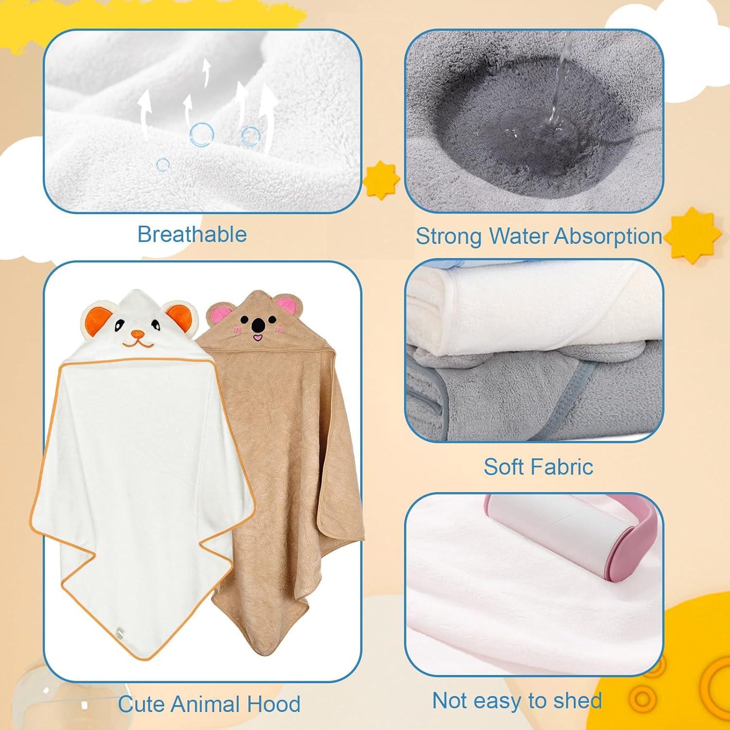 Toallas de Baño para Bebés etokdos con Capucha 80x80 cm 2 Pzas