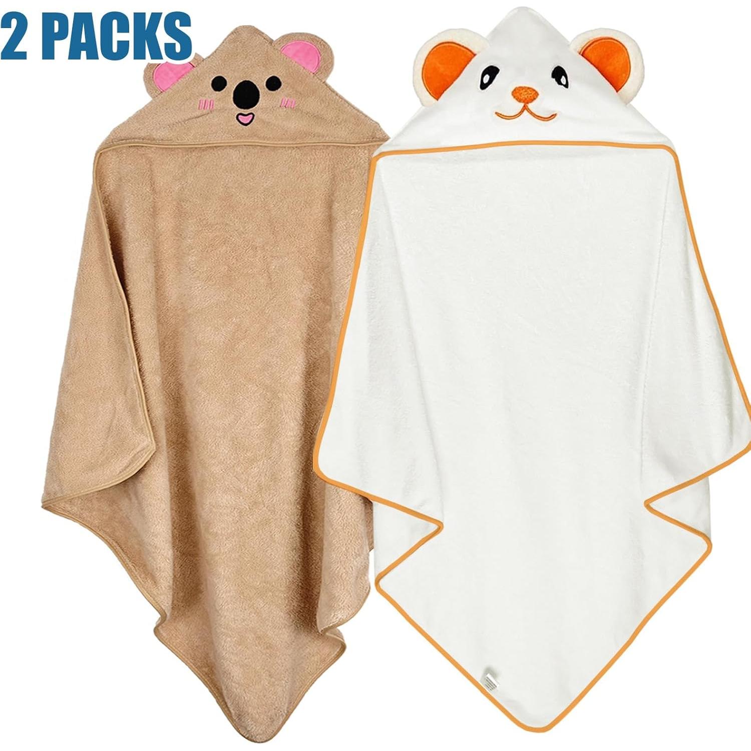Toallas de Baño para Bebés etokdos con Capucha 80x80 cm 2 Pzas