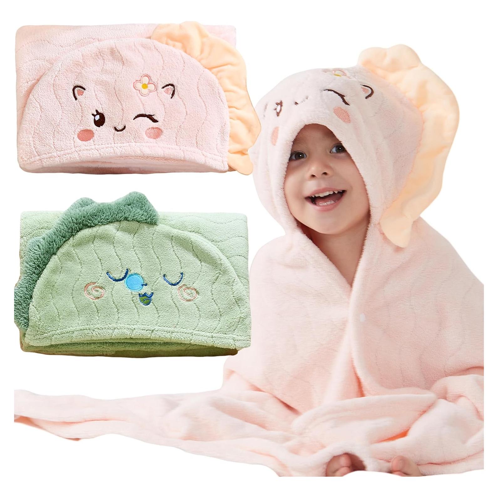 Toallas con Capucha para Bebés Yaiseiko - 2 Piezas 70x140 cm