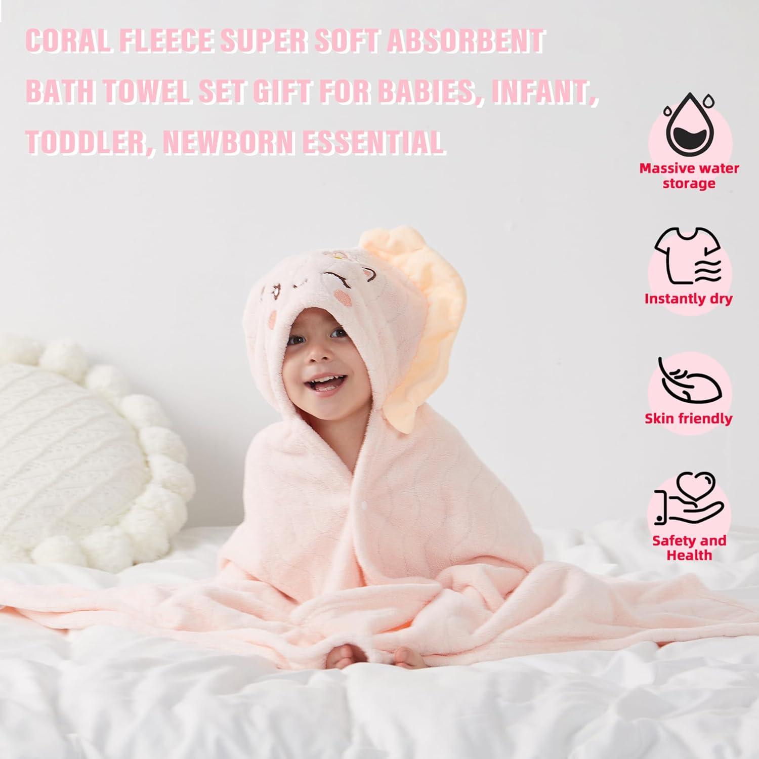 Toallas con Capucha para Bebés Yaiseiko - 2 Piezas 70x140 cm