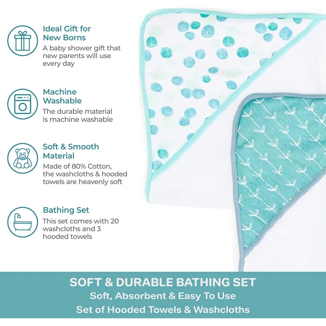 Juego de Toallas con Capucha y Paños de Baño Spasilk 23 Piezas