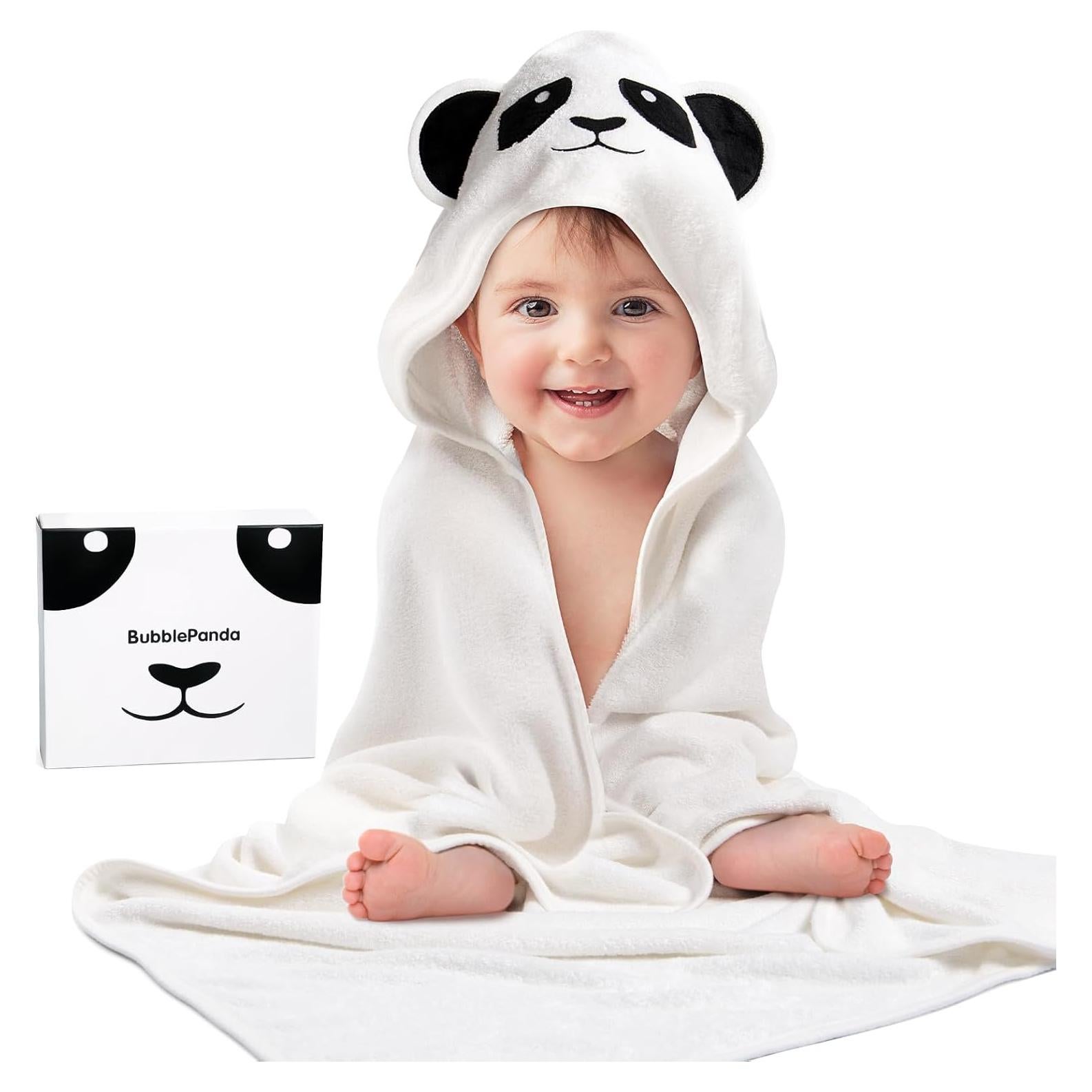 Toalla con Capucha BubblePanda para Bebés 76x76 cm Suave y Absorbente
