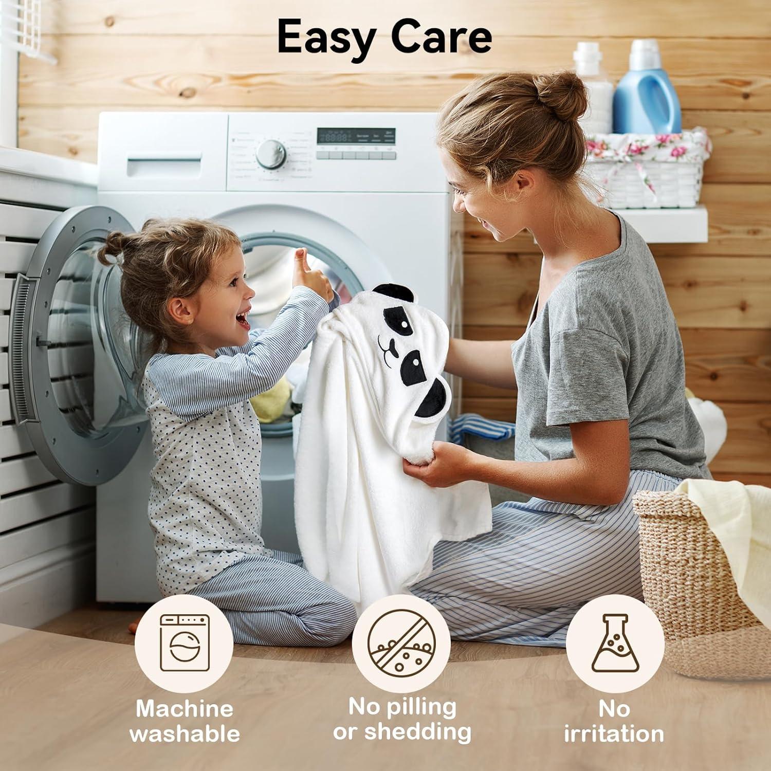 Toalla con Capucha BubblePanda para Bebés 76x76 cm Suave y Absorbente