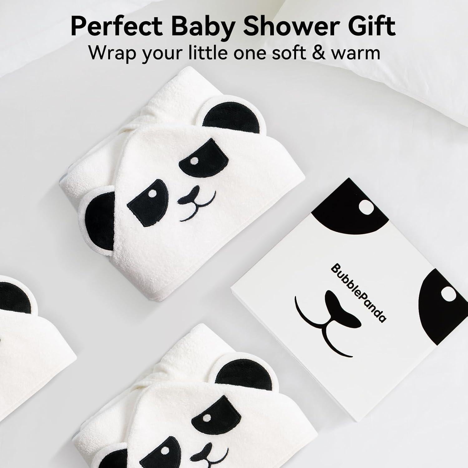 Toalla con Capucha BubblePanda para Bebés 76x76 cm Suave y Absorbente