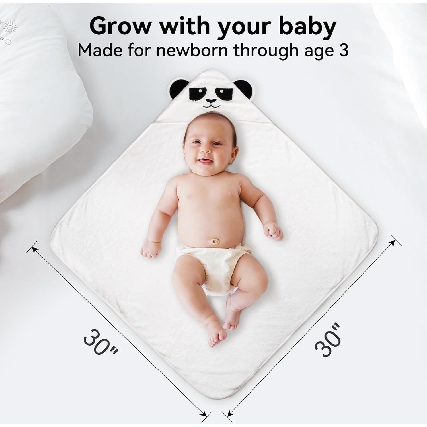 Toalla con Capucha BubblePanda para Bebés 76x76 cm Suave y Absorbente