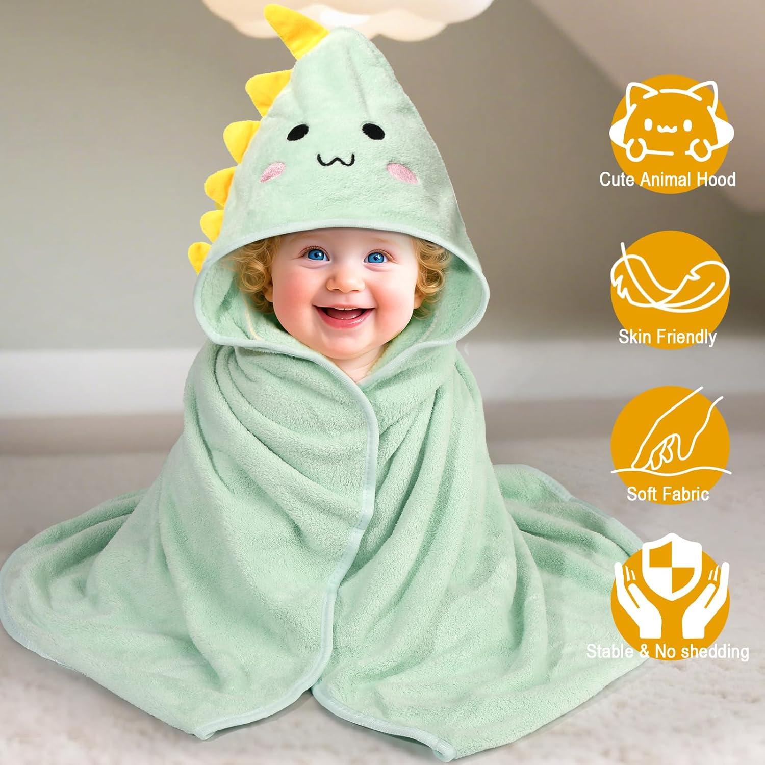 Paquete de 8 Toallas de Baño para Bebés VZZNN con Capucha