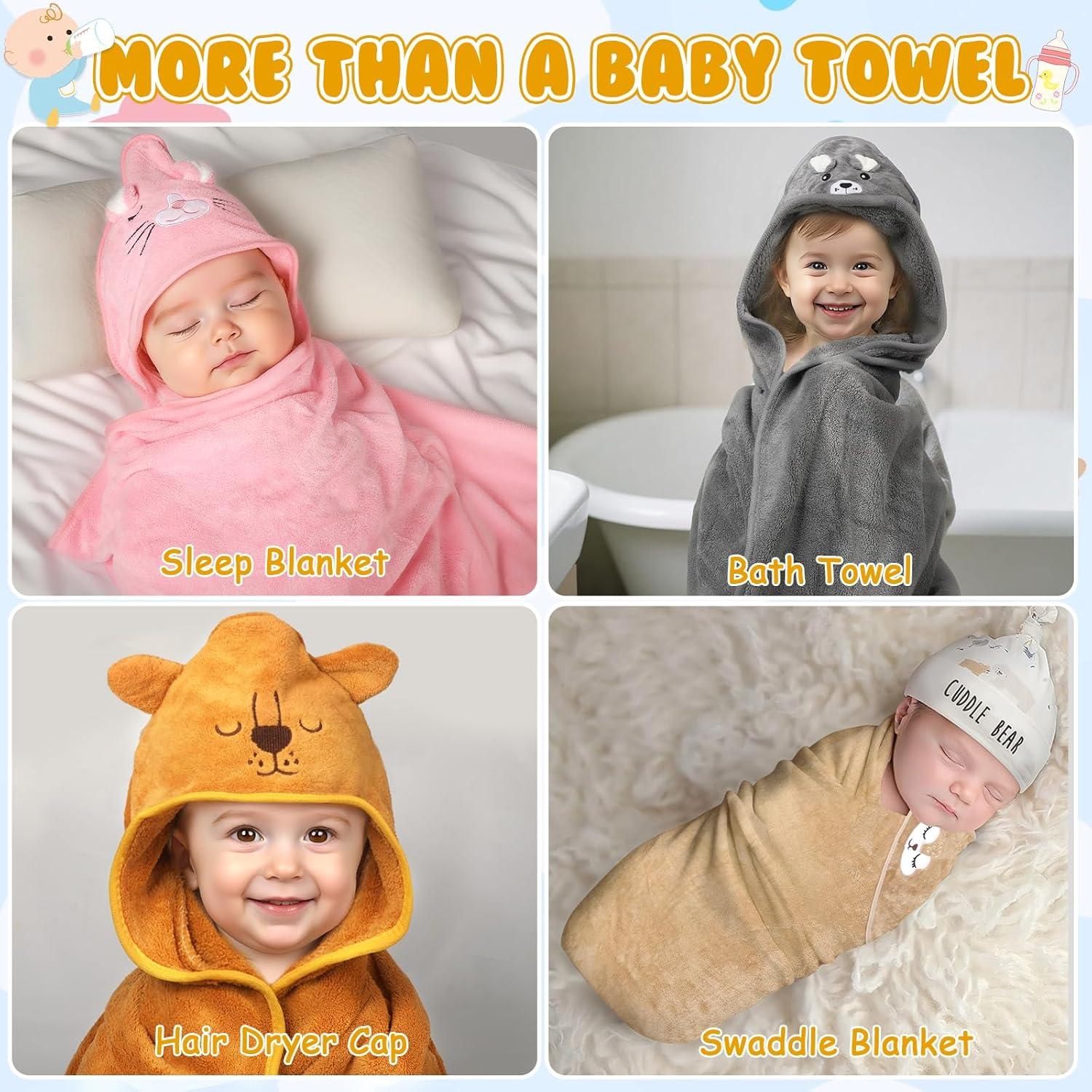 Paquete de 8 Toallas de Baño para Bebés VZZNN con Capucha