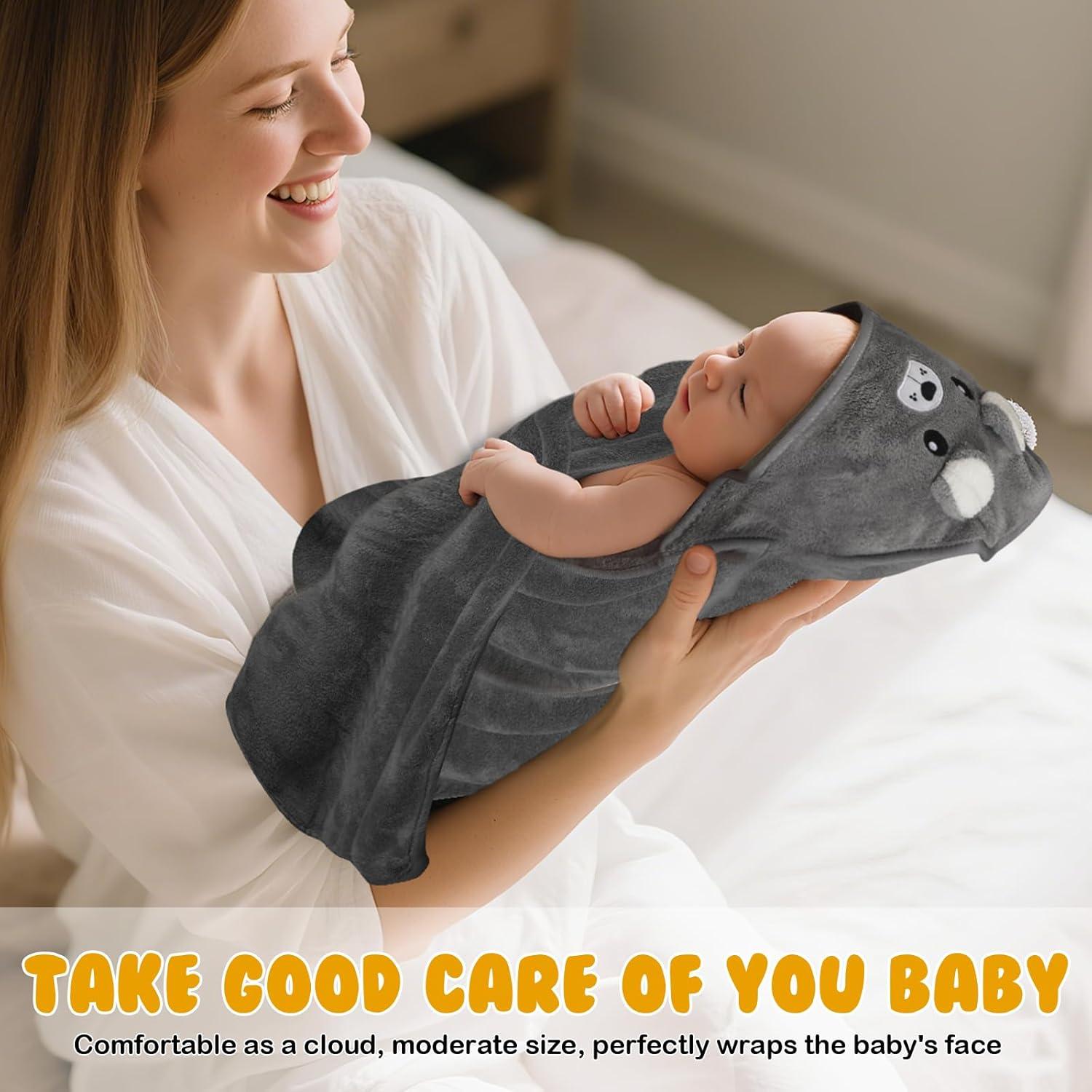 Paquete de 8 Toallas de Baño para Bebés VZZNN con Capucha