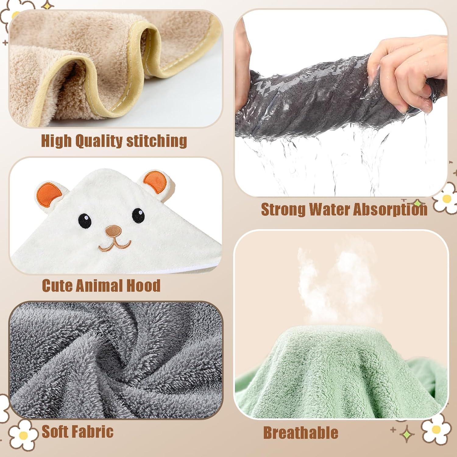 Toallas con Capucha Hushlibaby 4Pack Animales 80x80 cm