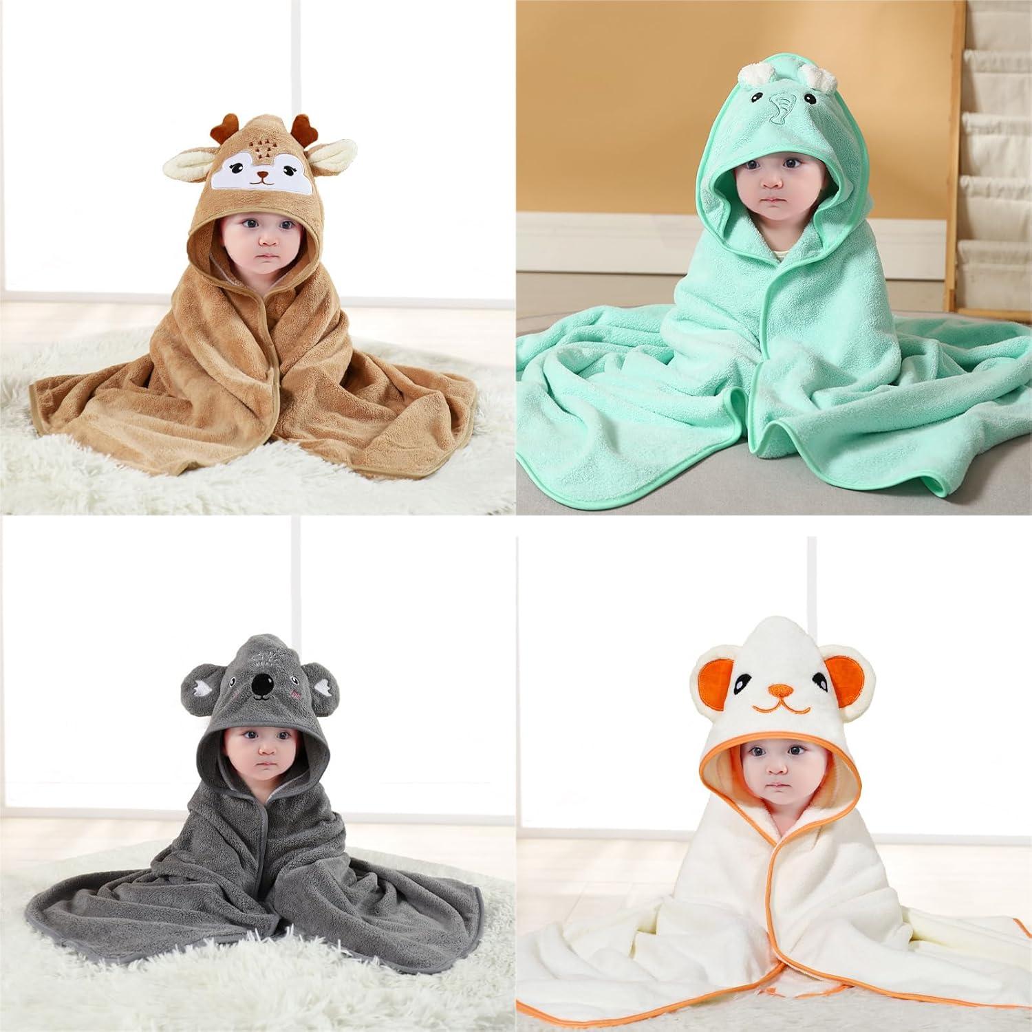 Toallas con Capucha Hushlibaby 4Pack Animales 80x80 cm