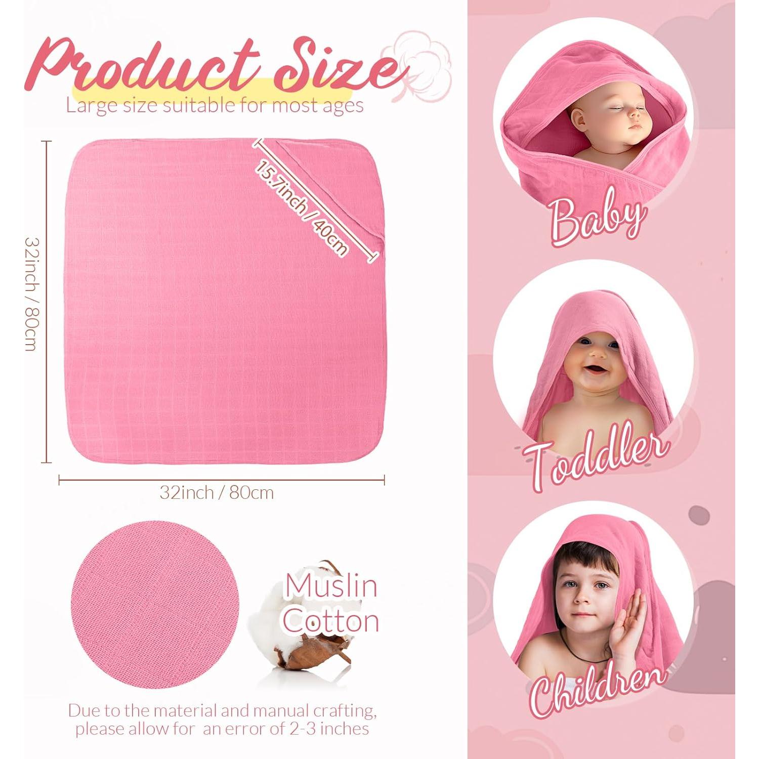 Juego de 4 Toallas de Baño con Capucha Preboun 81x81 cm Algodón