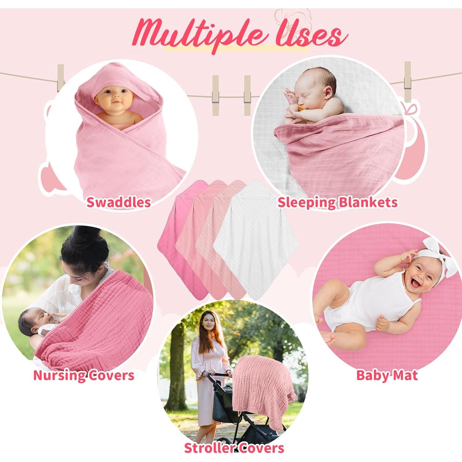 Juego de 4 Toallas de Baño con Capucha Preboun 81x81 cm Algodón