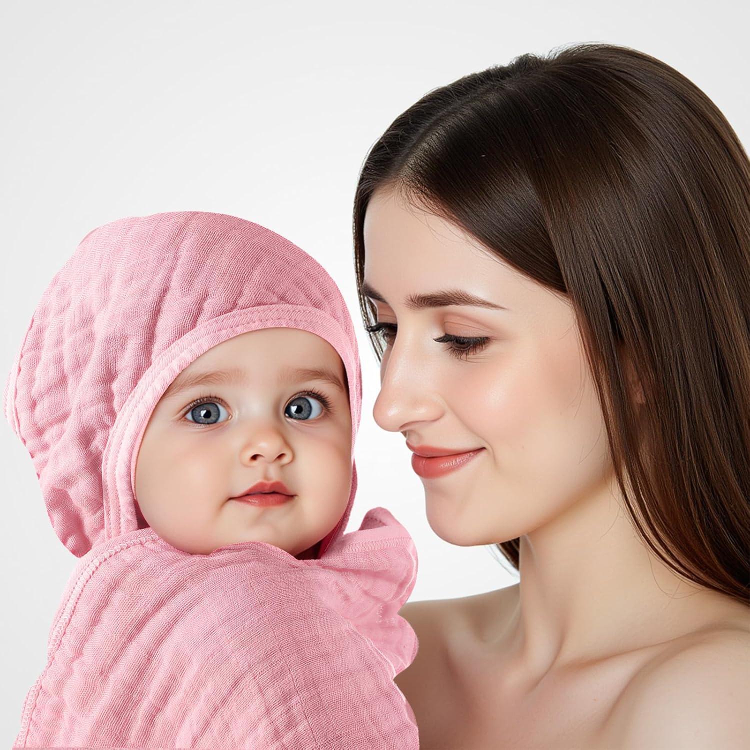 Juego de 4 Toallas de Baño con Capucha Preboun 81x81 cm Algodón