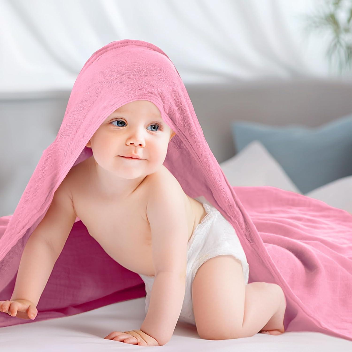 Juego de 4 Toallas de Baño con Capucha Preboun 81x81 cm Algodón