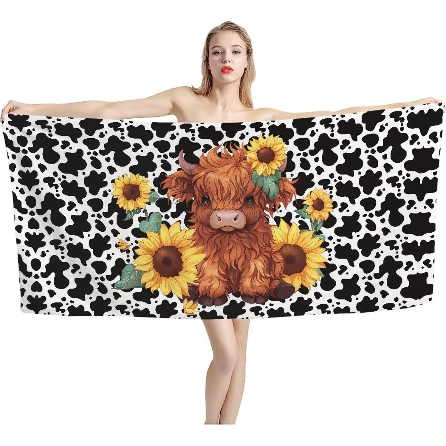 Toalla de Playa INSTANTARTS Microfibra 150x75 cm Vaca