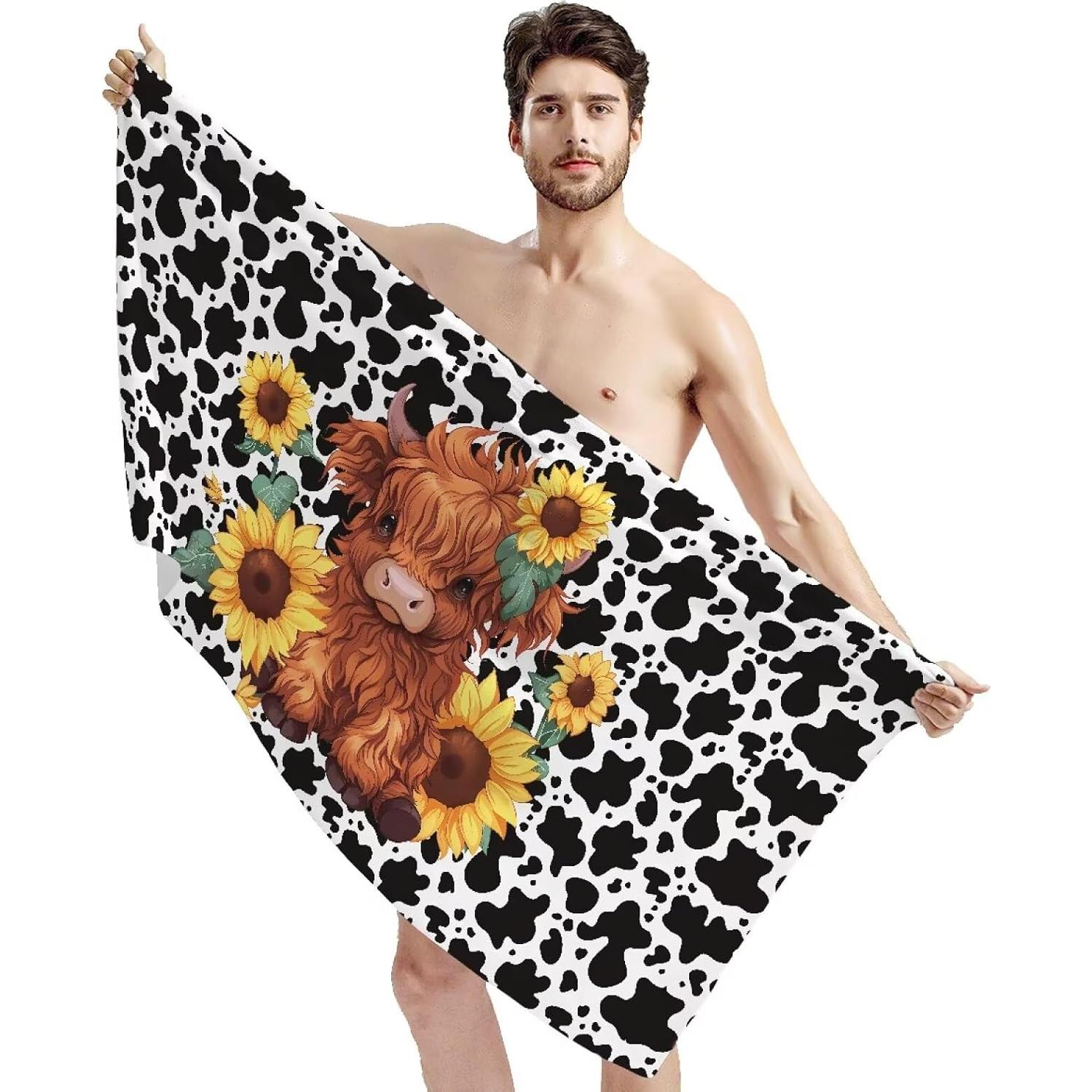 Toalla de Playa INSTANTARTS Microfibra 150x75 cm Vaca