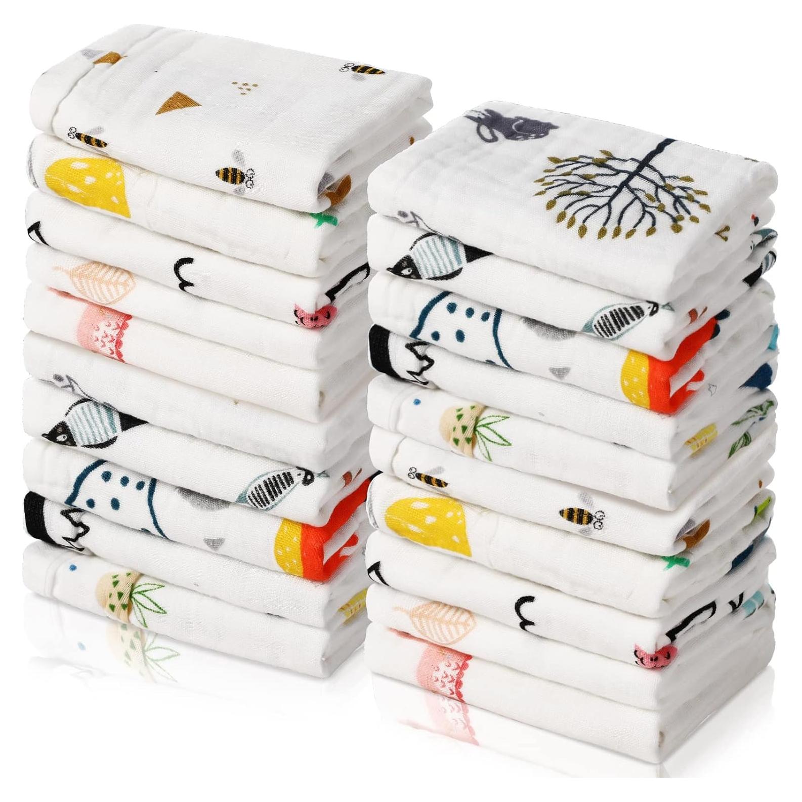 Paquete de 20 Paños de Muselina Chumia 25x25 cm Algodón