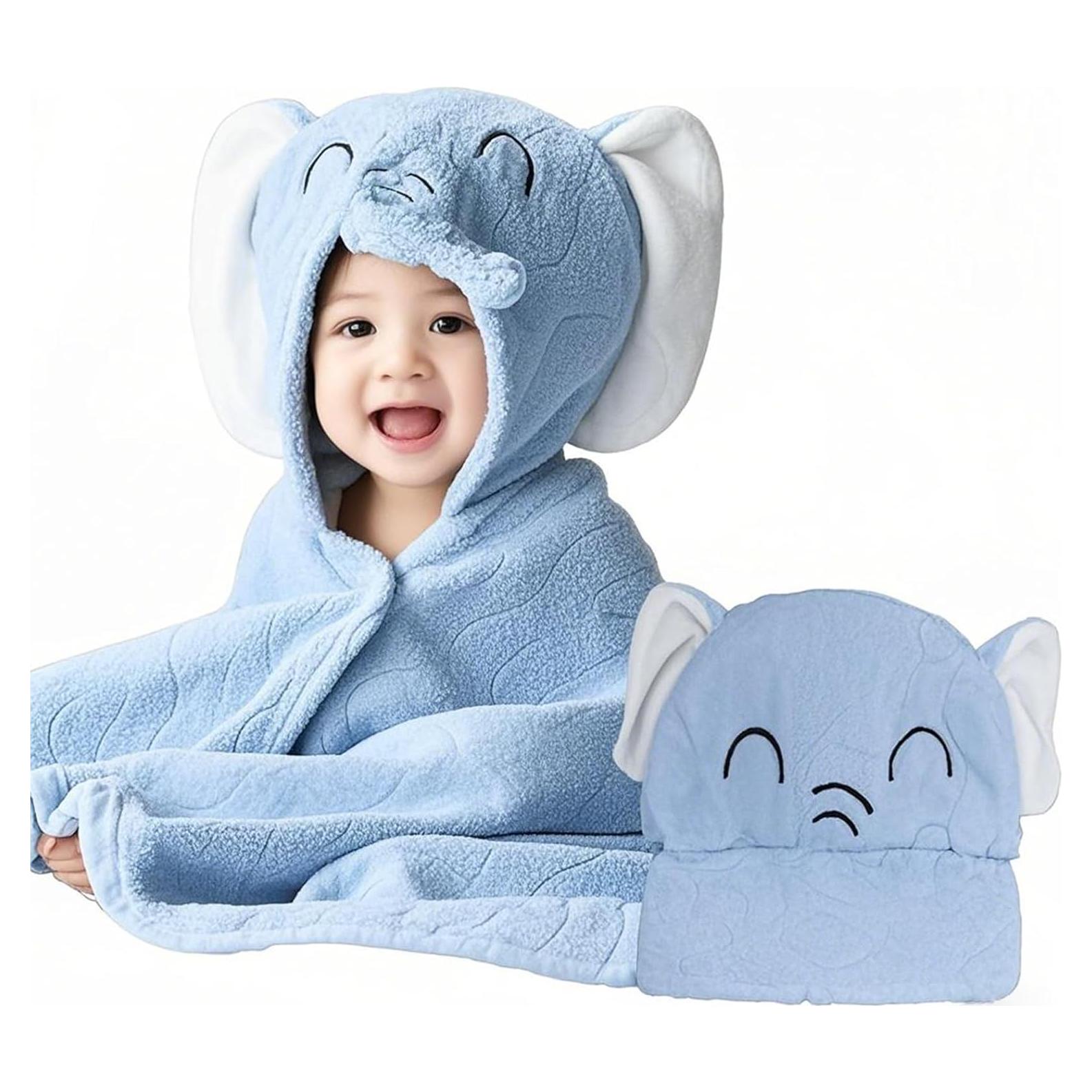 Toalla con Capucha para Bebé ICKEYOU Azul 68.6x139.7cm