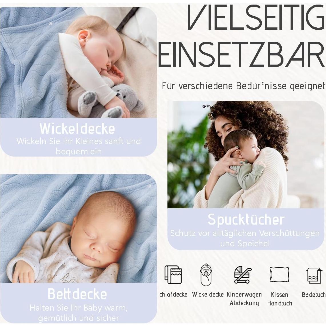 Toalla con Capucha para Bebé ICKEYOU Azul 68.6x139.7cm