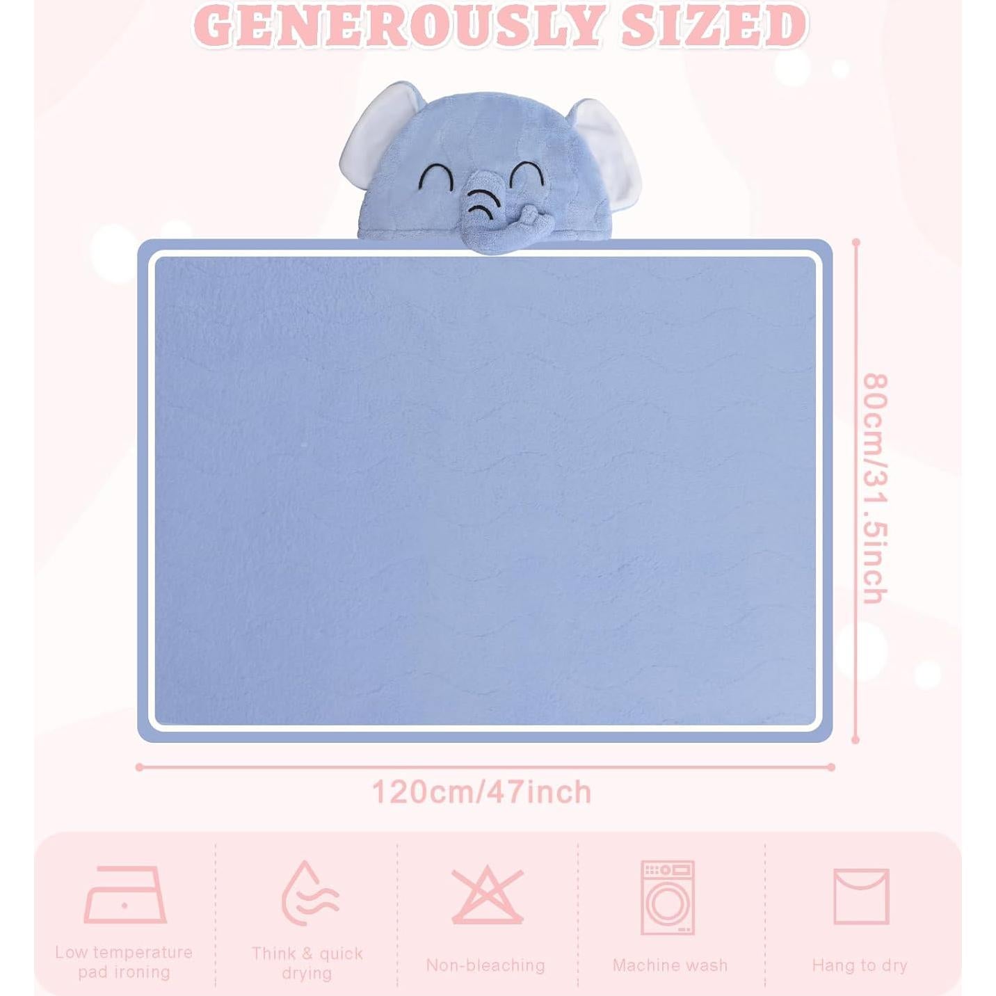 Toalla con Capucha para Bebé ICKEYOU Azul 68.6x139.7cm