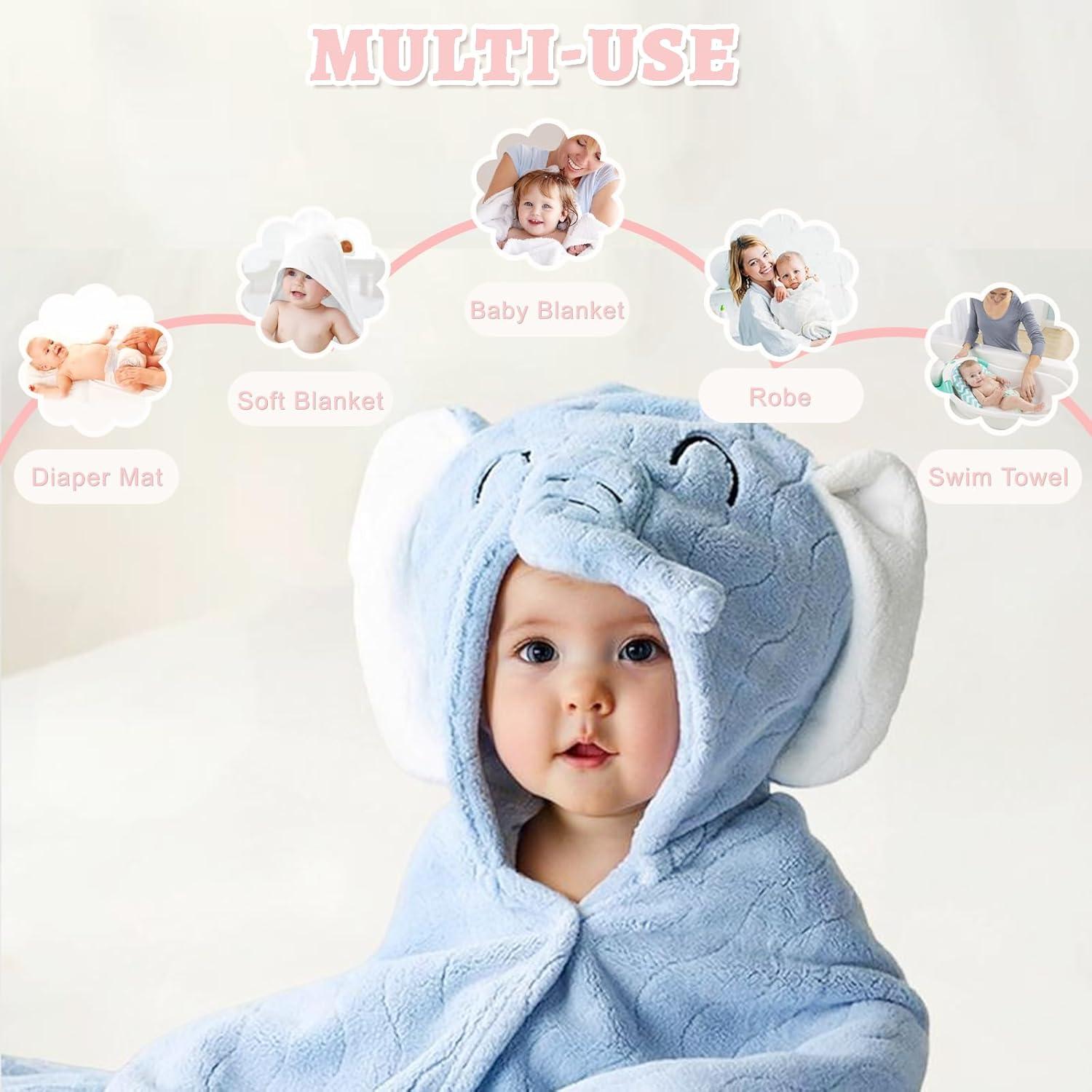 Toalla con Capucha para Bebé ICKEYOU Azul 68.6x139.7cm