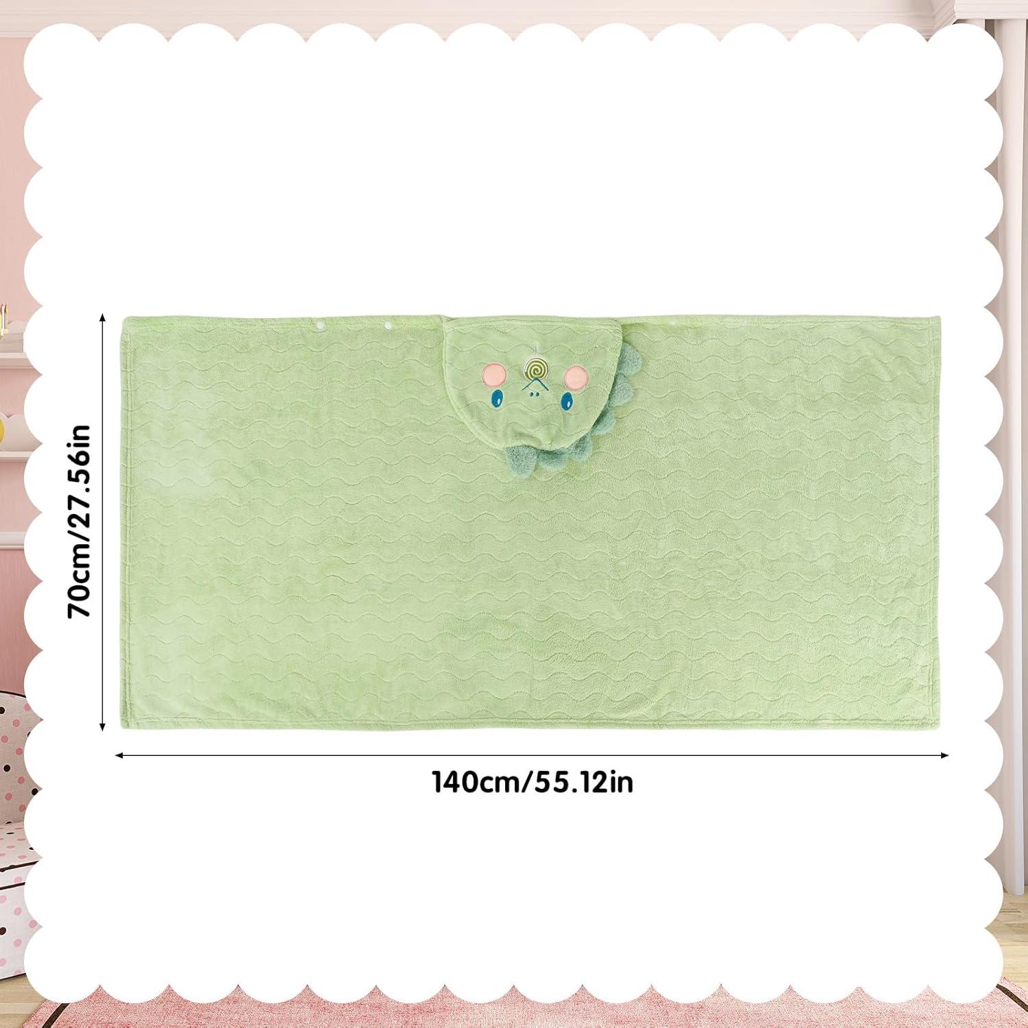 Toalla con Capucha Absorbente Fingertip WD Verde Dinosaurio 70x140cm