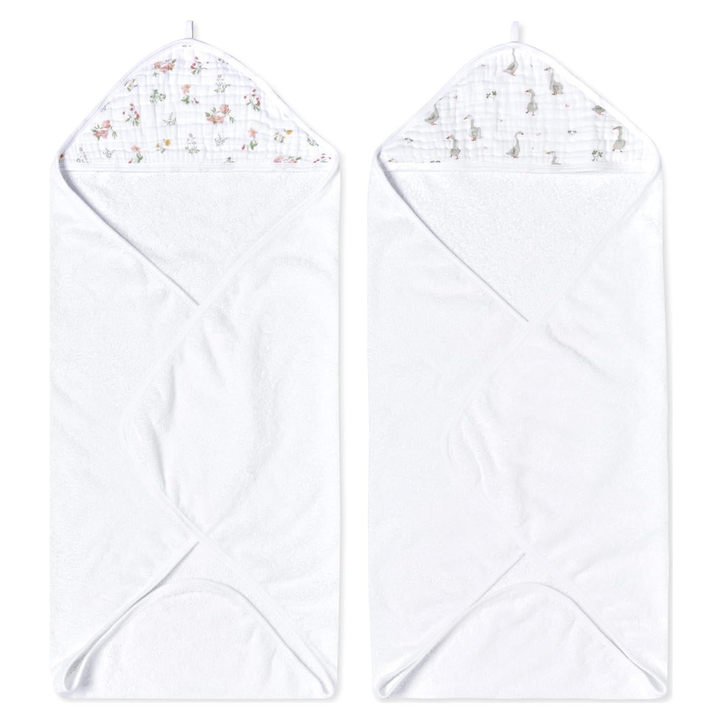 Toallas de Baño con Capucha aden + anais 100% Algodón 2 Piezas Floral