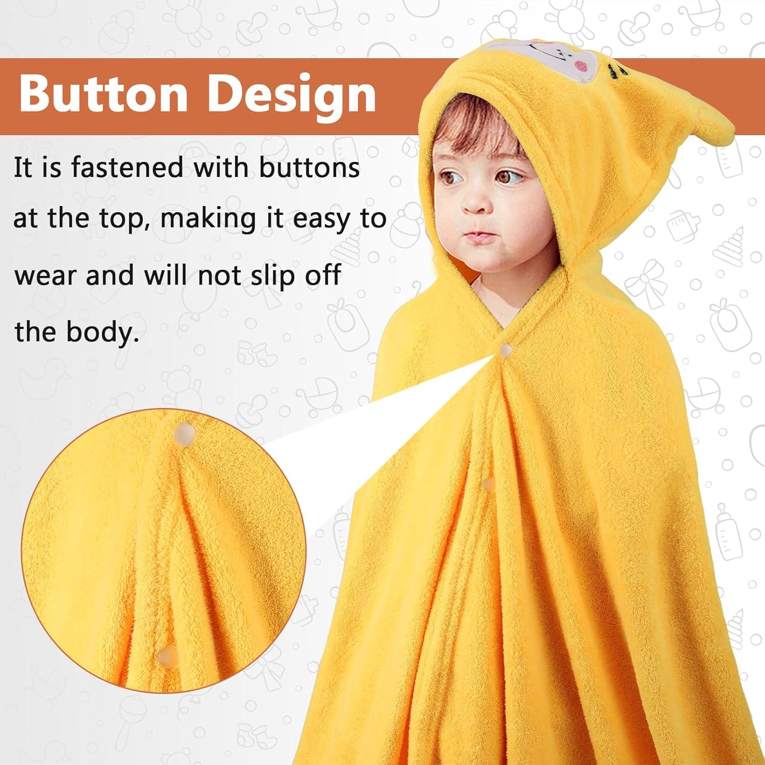 Toallas con Capucha Vyndicca 70x140 cm Amarillo y Blanco