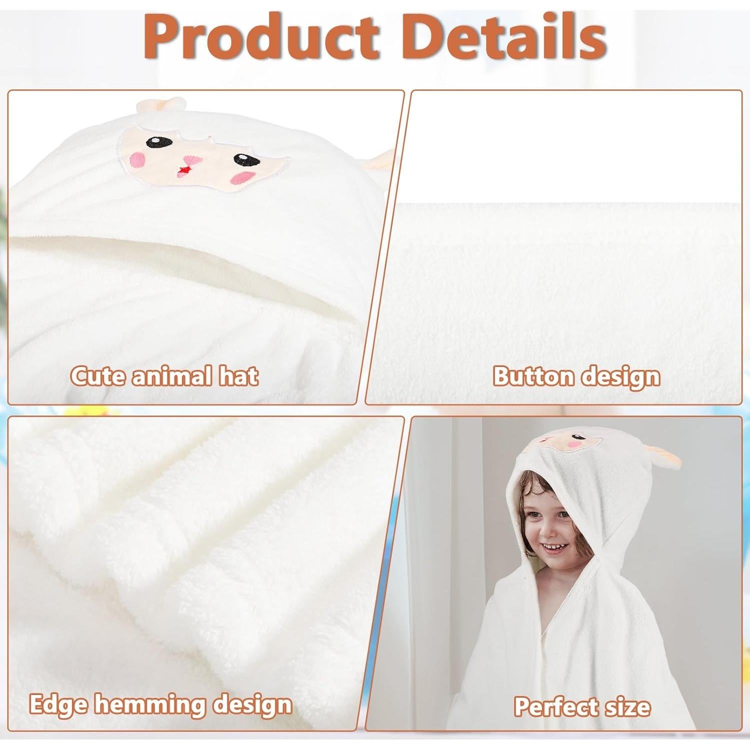 Toallas con Capucha Vyndicca 70x140 cm Amarillo y Blanco