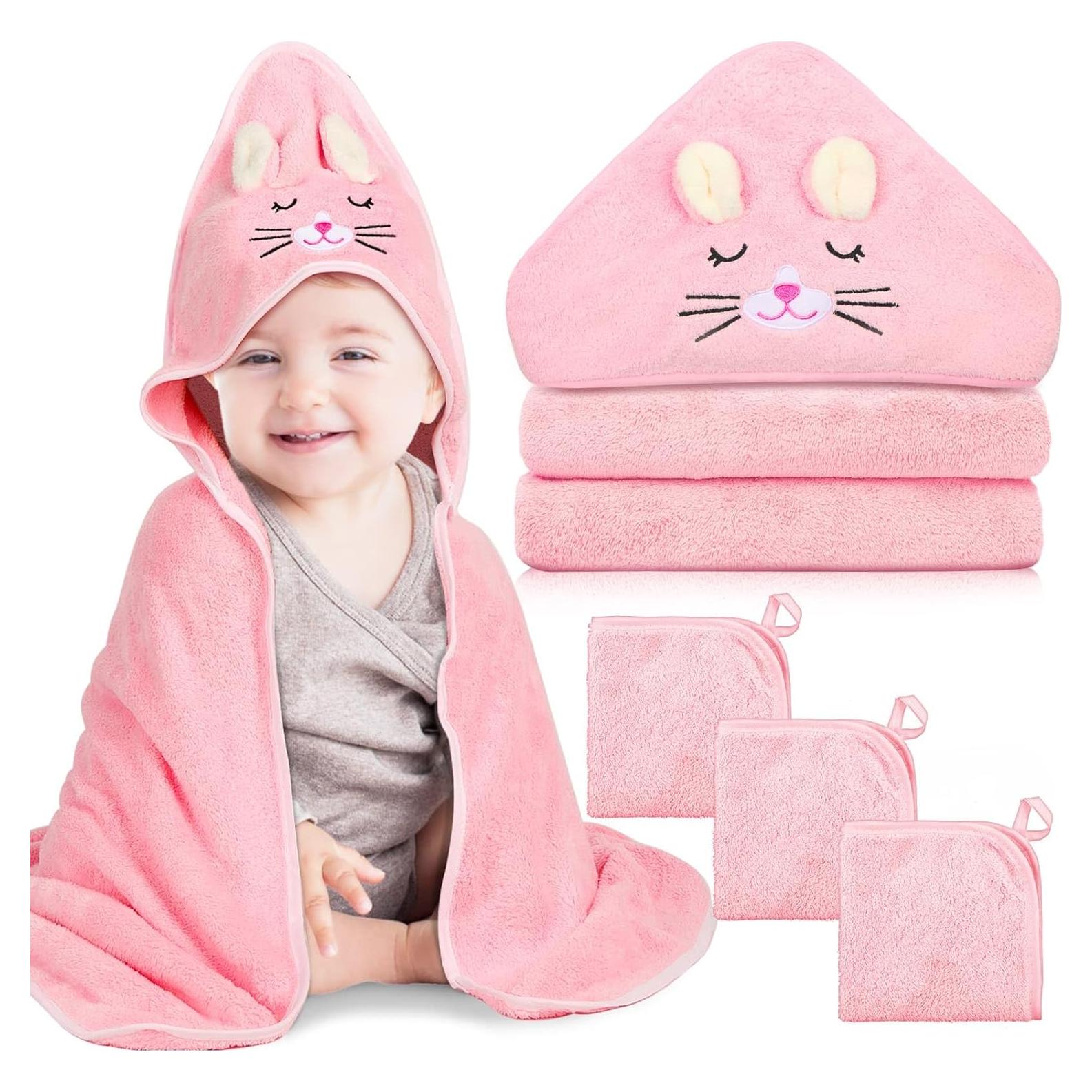 Juego de 4 Toallas con Capucha Sublaga para Bebés 81x81 cm