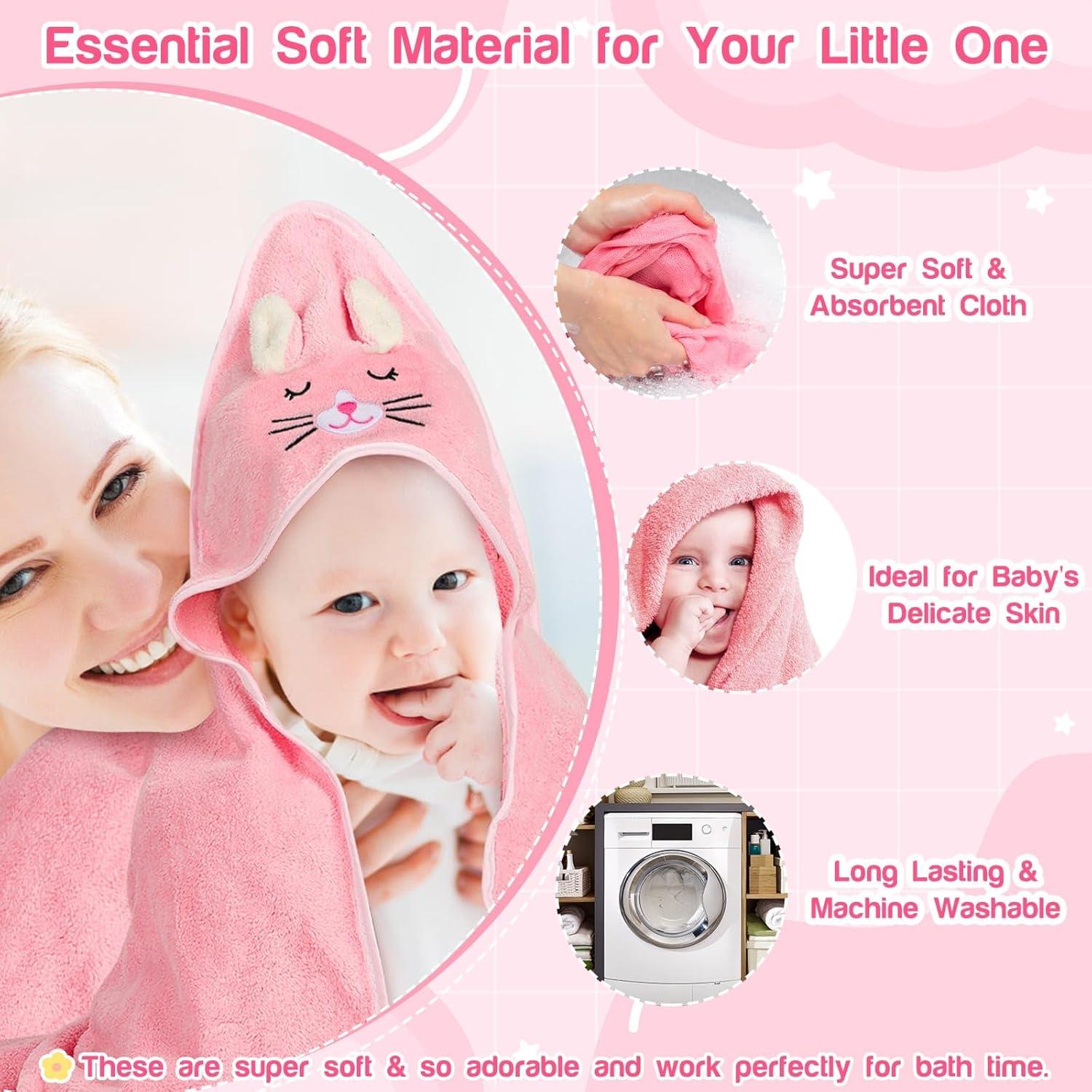 Juego de 4 Toallas con Capucha Sublaga para Bebés 81x81 cm