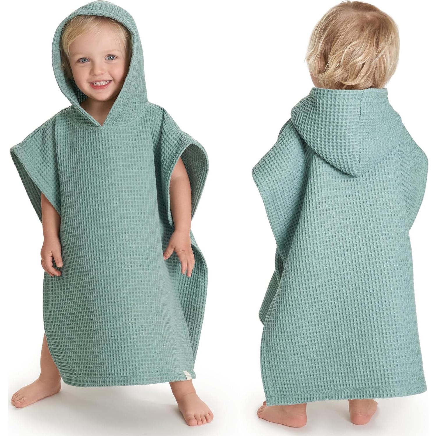 Toalla de Playa con Capucha ZICOTO Verde 60x52 cm Algodón