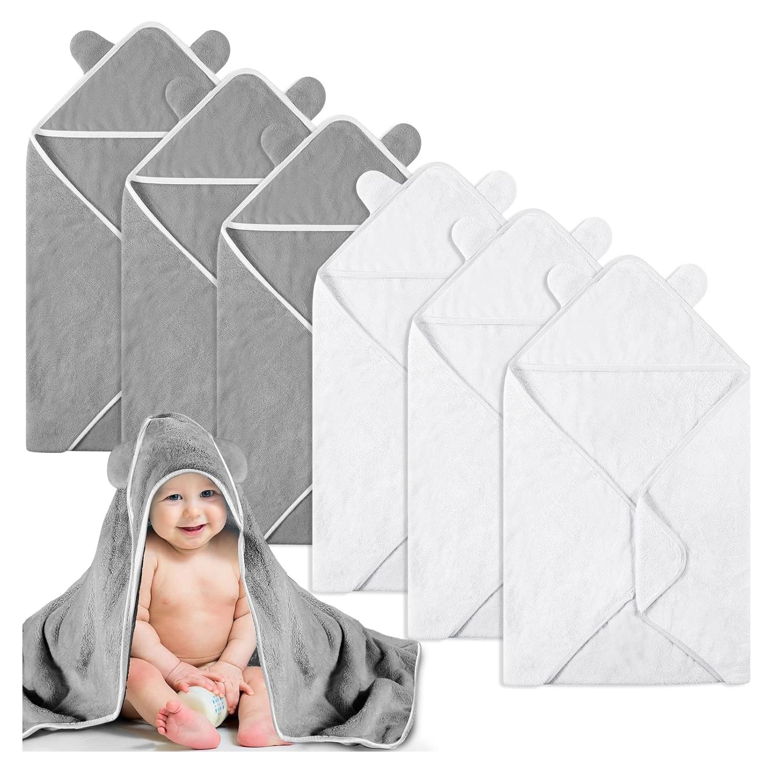 6 Toallas de Baño con Capucha Lounsweer para Bebés 76x76cm
