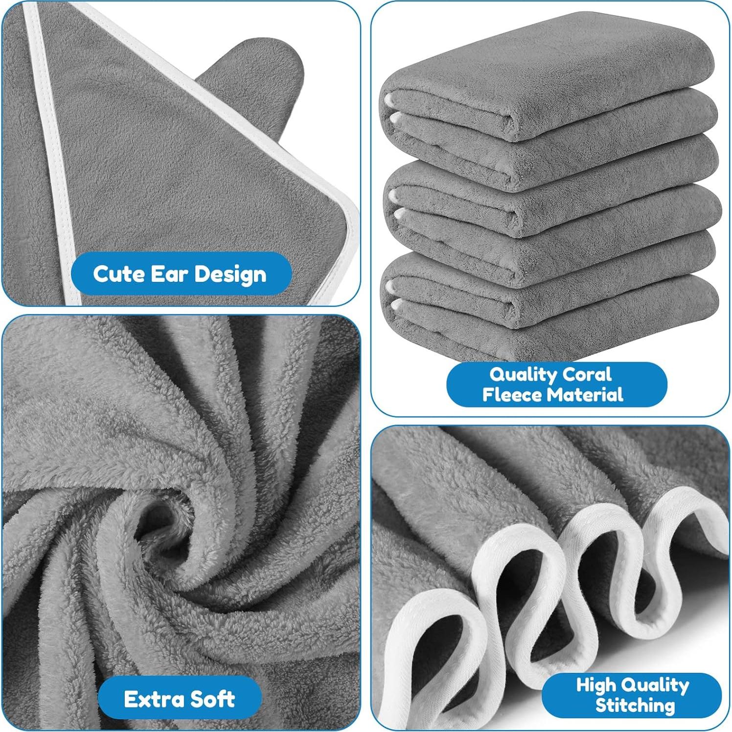 6 Toallas de Baño con Capucha Lounsweer para Bebés 76x76cm