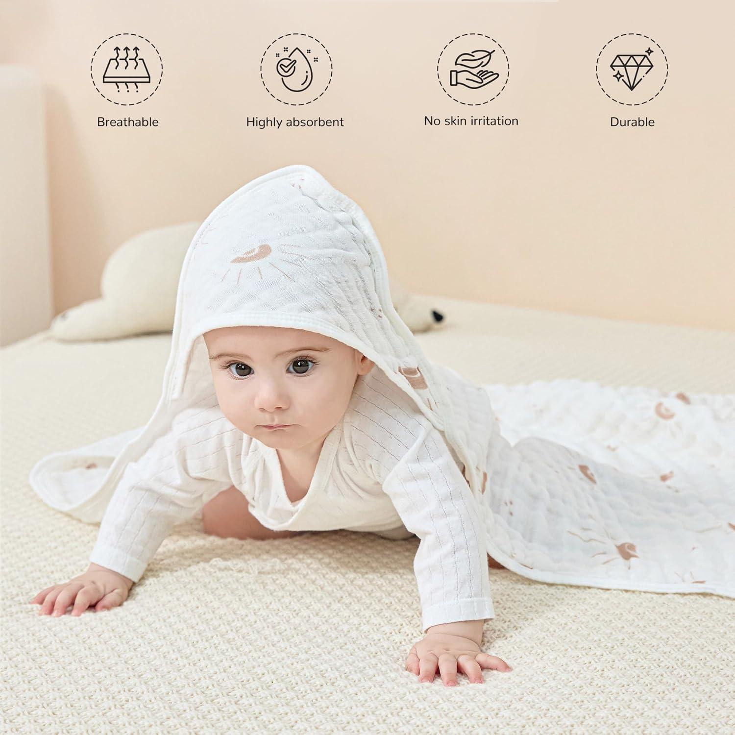 Toallas de Baño con Capucha JELLYMONI 100% Algodón 81x81 cm