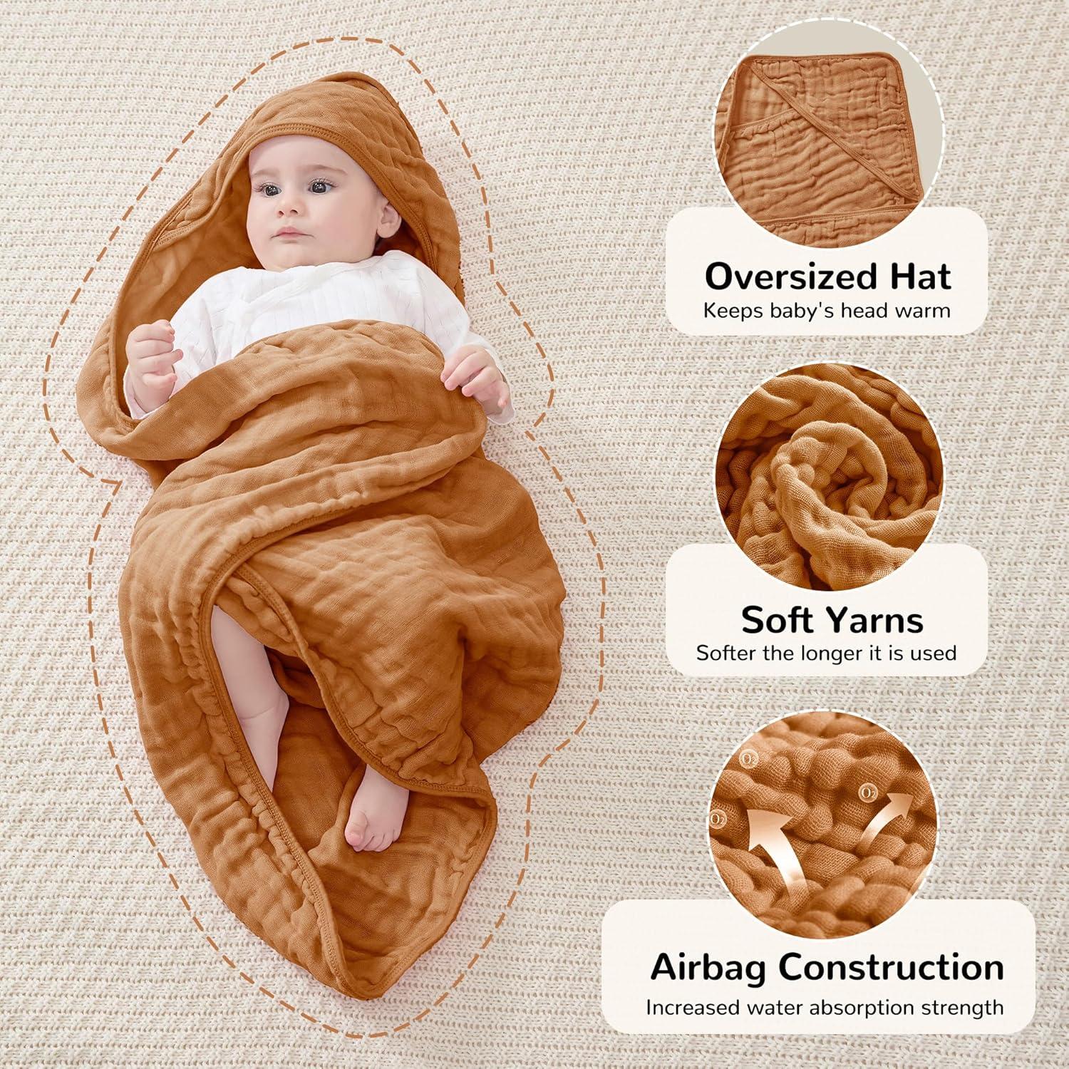 Toallas de Baño con Capucha JELLYMONI 100% Algodón 81x81 cm