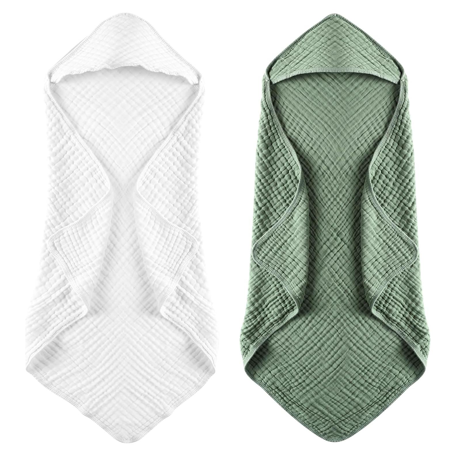 Toallas con Capucha MUKIN para Bebés - Algodón Muselina, 2 Pzs