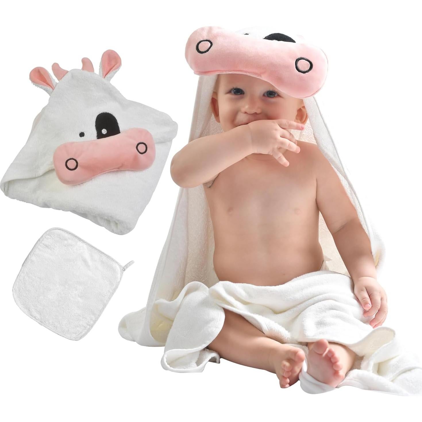 Toalla con Capucha POCASOPA Vaca 89x89 cm Hipoalergénica