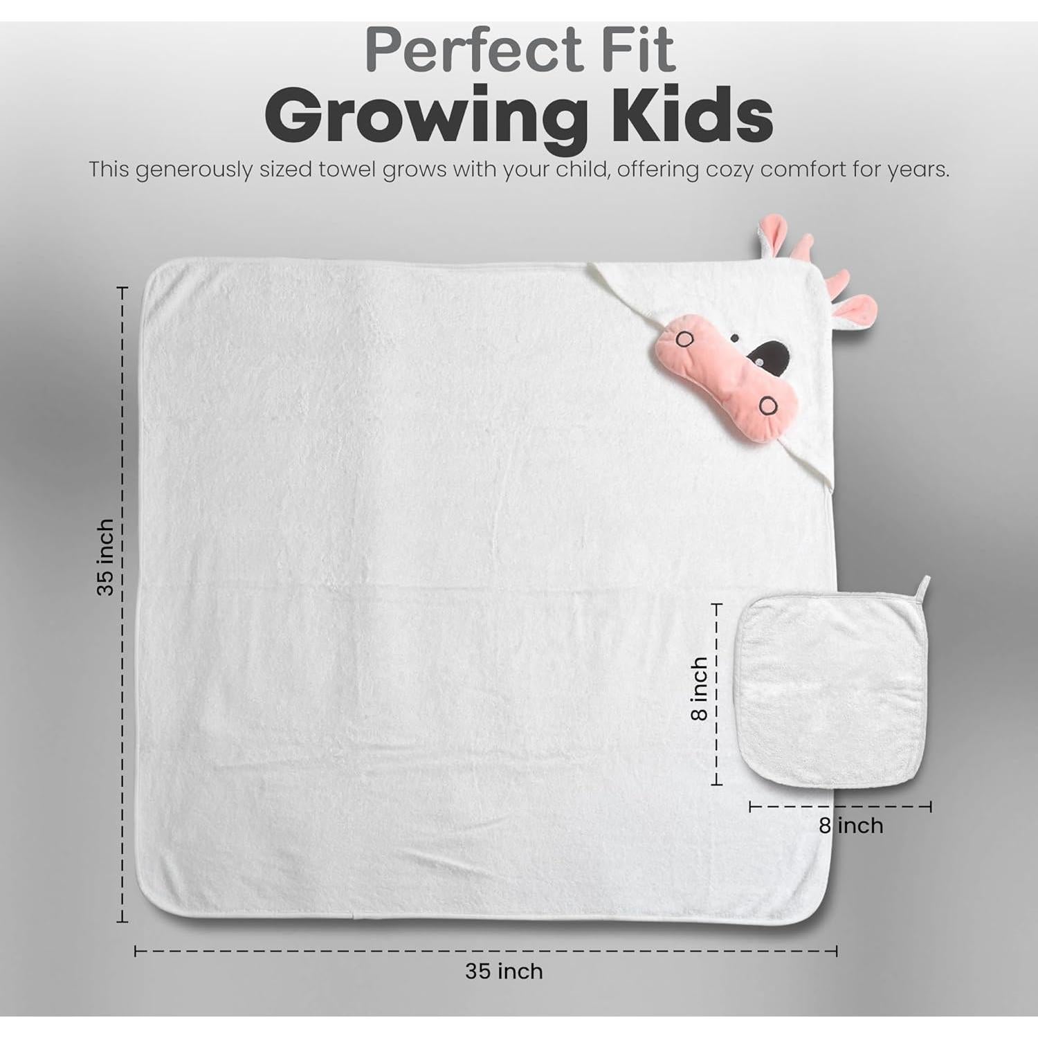 Toalla con Capucha POCASOPA Vaca 89x89 cm Hipoalergénica