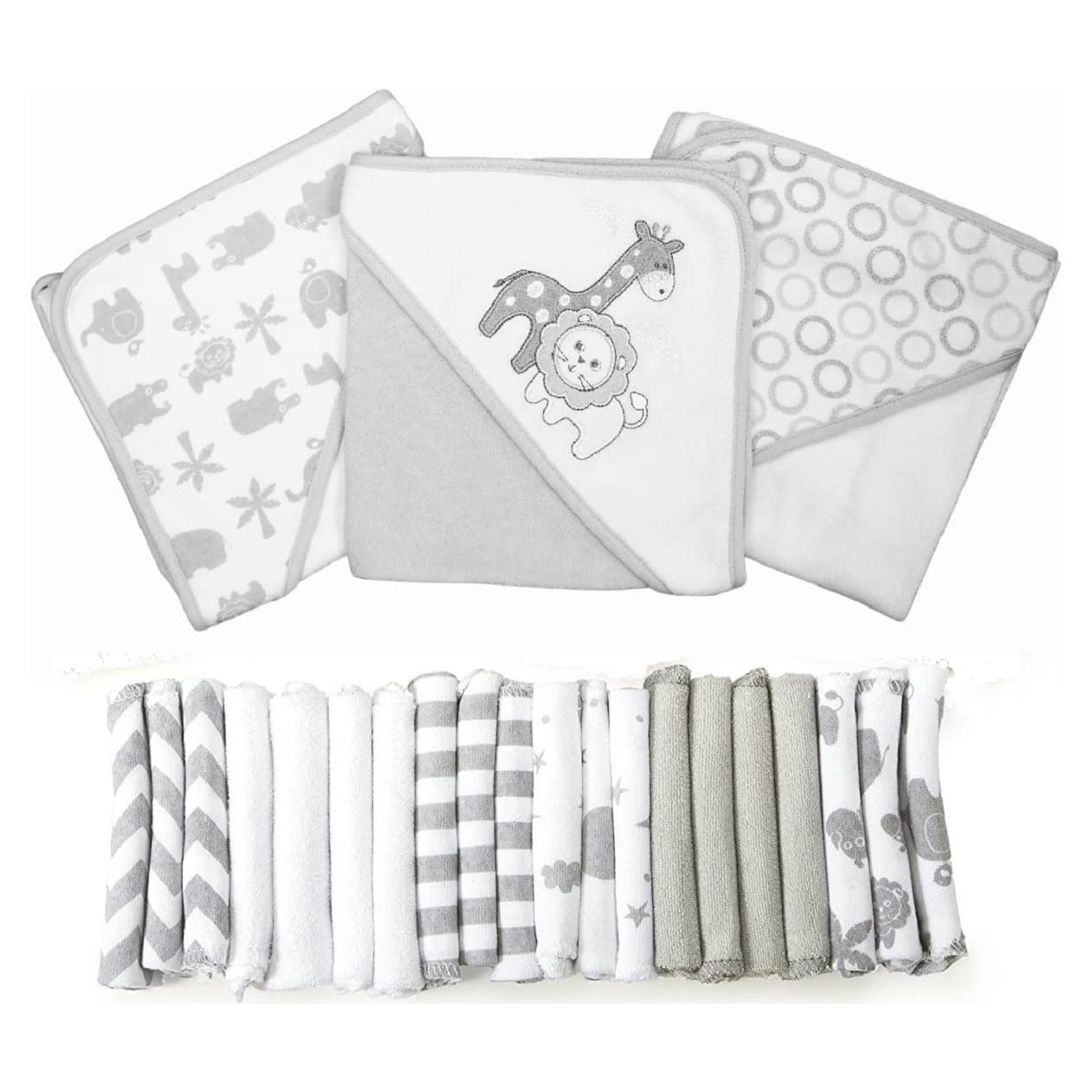 Conjunto de Toallas con Capucha y Paños Spasilk 23 Piezas