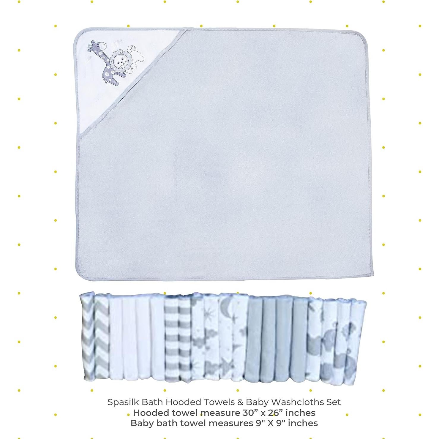 Conjunto de Toallas con Capucha y Paños Spasilk 23 Piezas