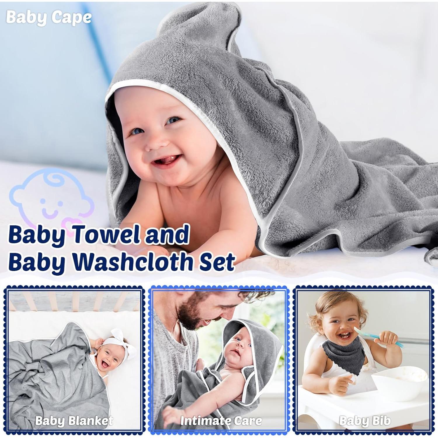 Buryeah Toallas con Capucha y Paños para Bebé - 20 Piezas