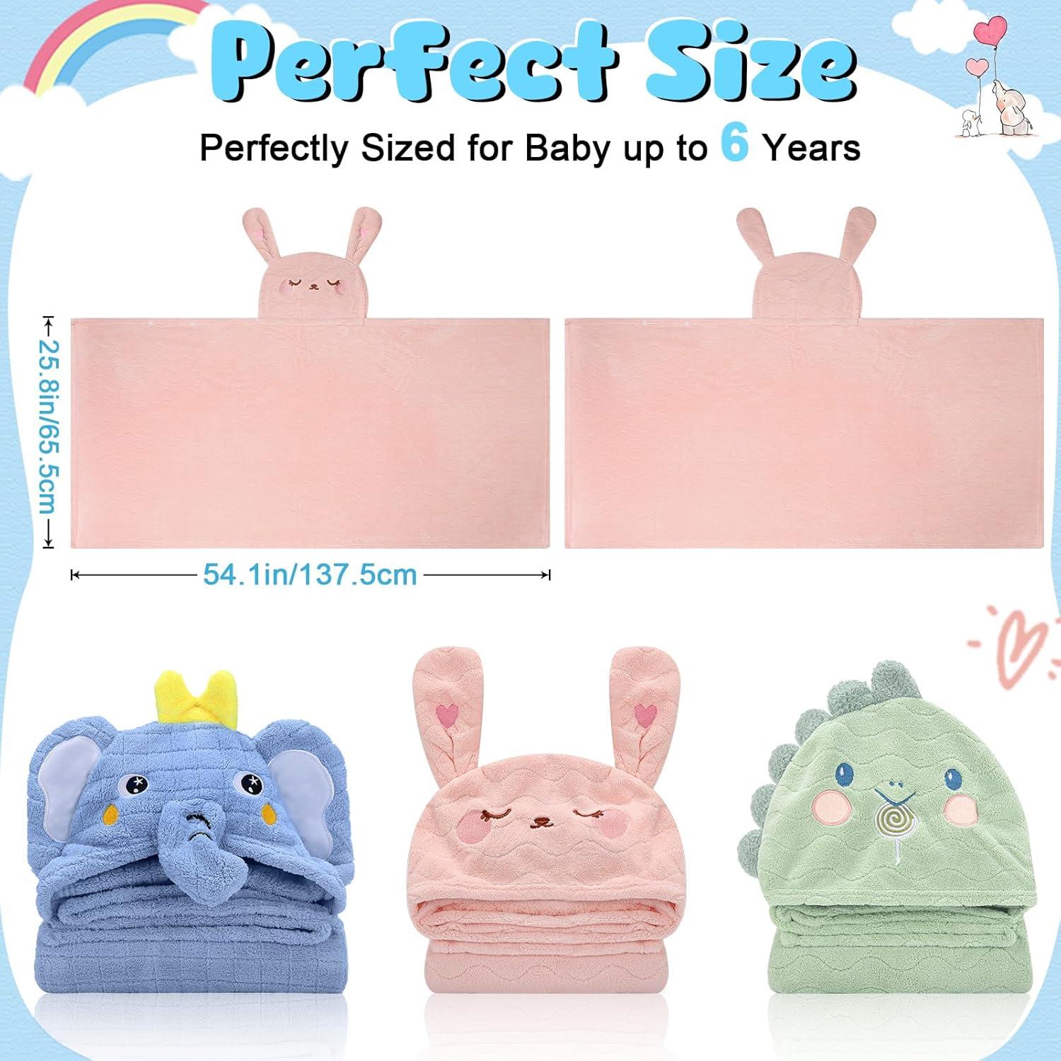 Paquete de 2 Toallas de Baño con Capucha VZZNN 66x140 cm