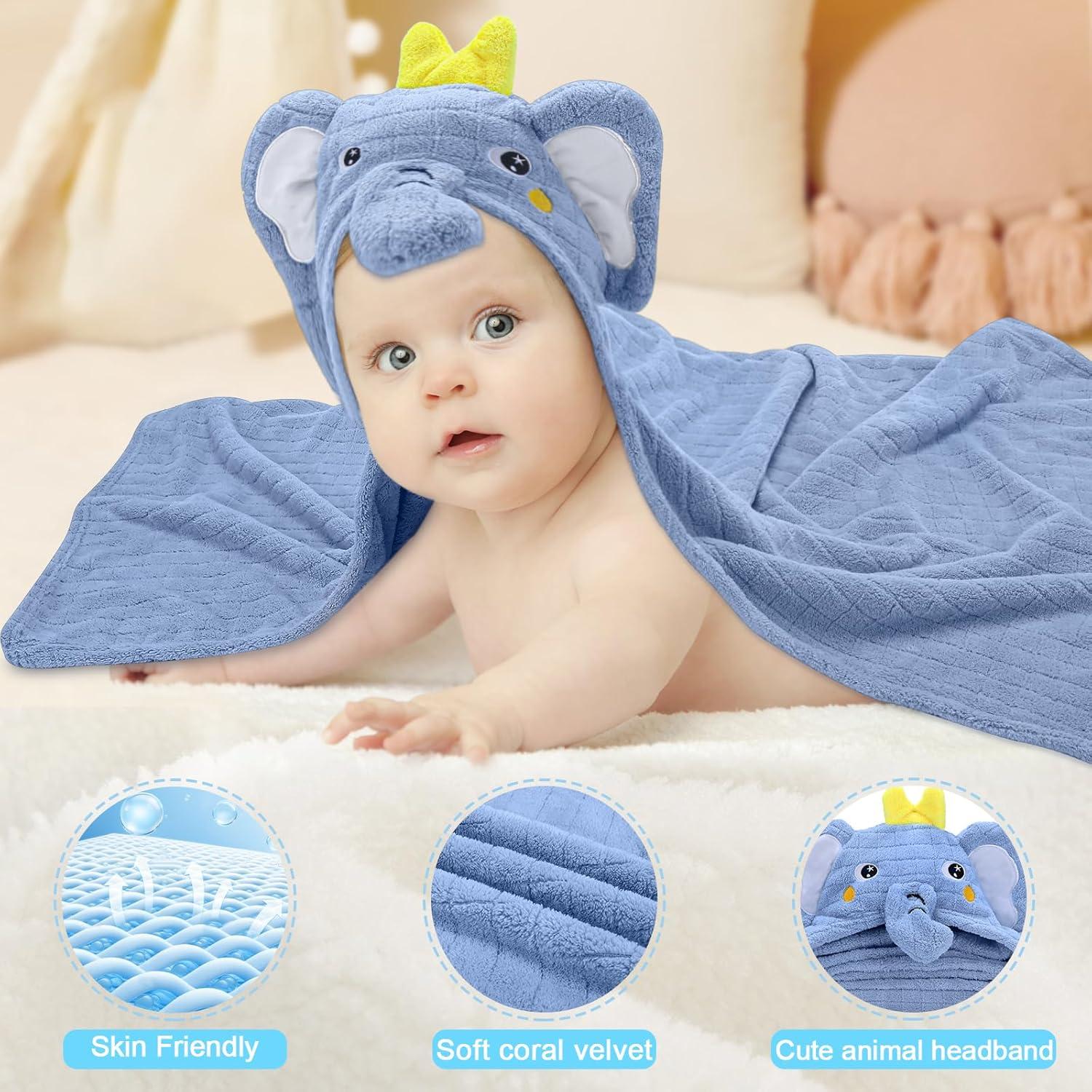 Paquete de 2 Toallas de Baño con Capucha VZZNN 66x140 cm