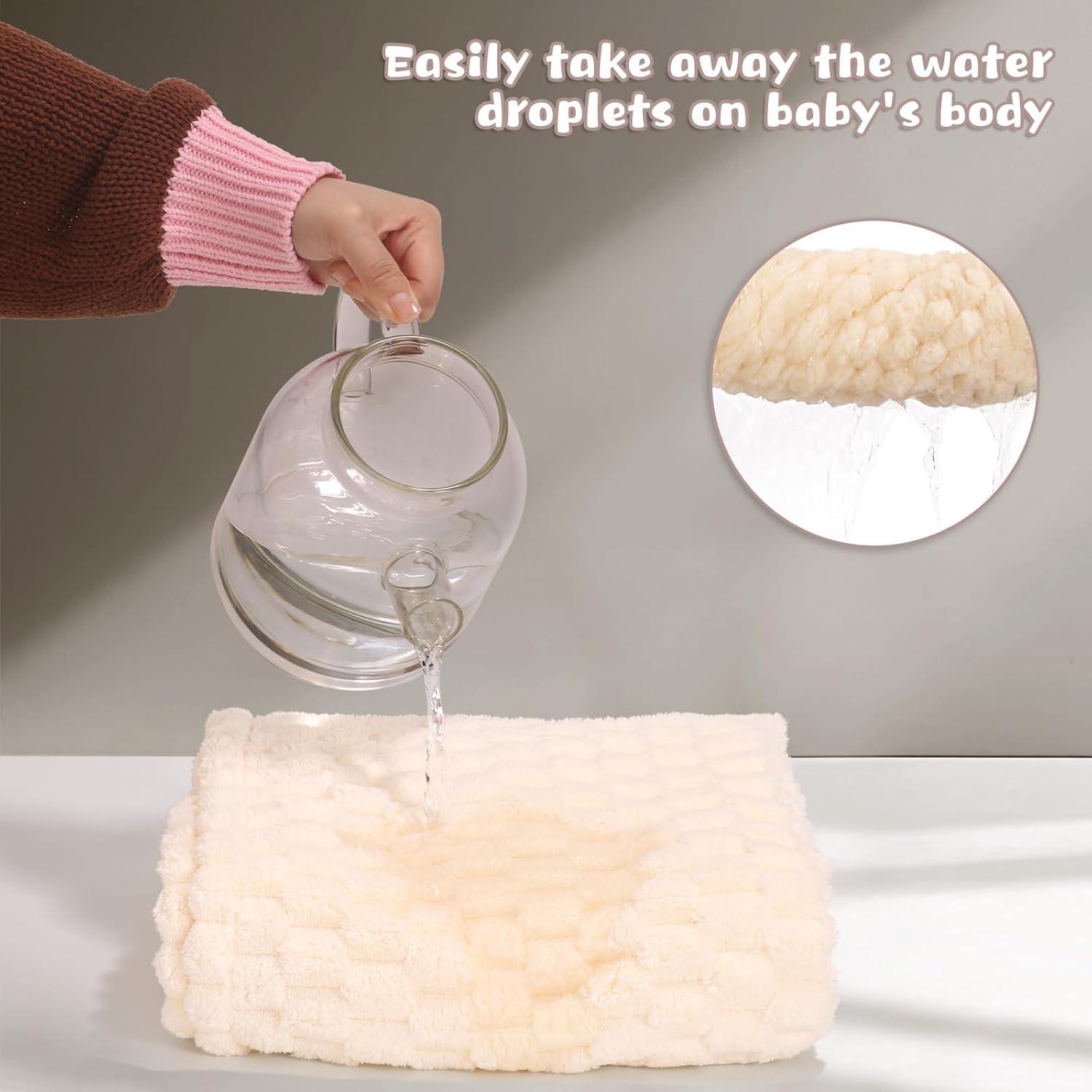 Poncho Toalla para Niños WODHOY Oveja Beige, Suave y Absorbente