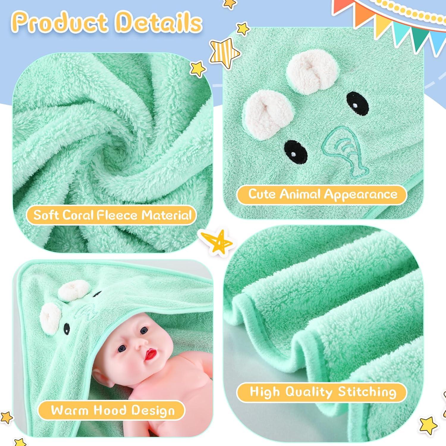 Toallas de Baño para Bebé Preboun 4 Pcs con Capucha Animal