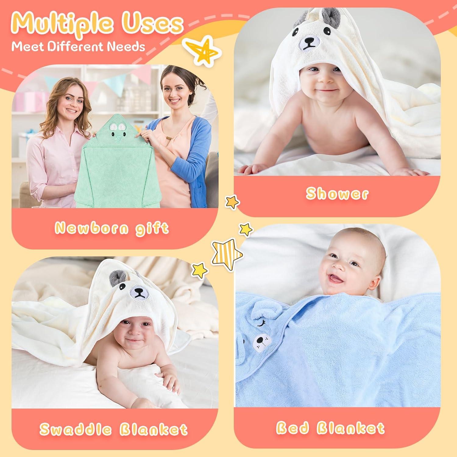 Toallas de Baño para Bebé Preboun 4 Pcs con Capucha Animal