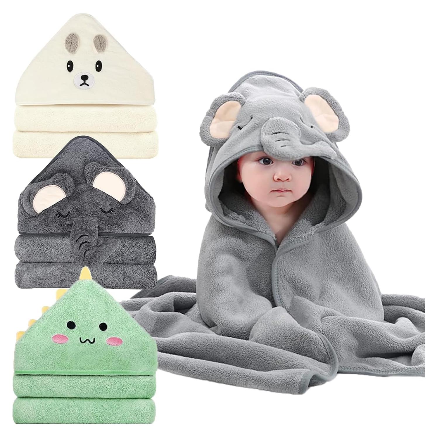 Paquete de 3 Toallas de Bebé con Capucha ROXANEPIG 79x79cm